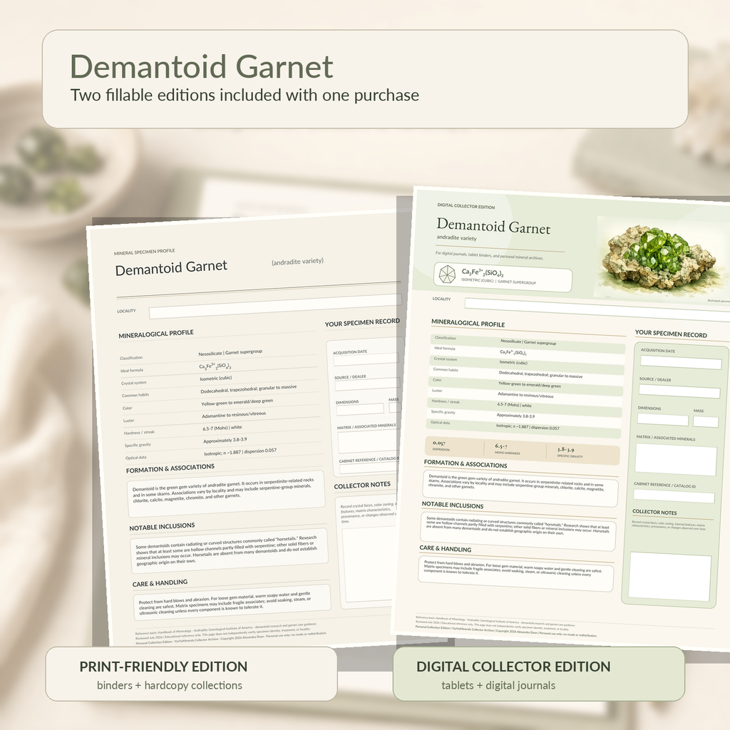 Demantoid Garnet Mineral Specimen Profile