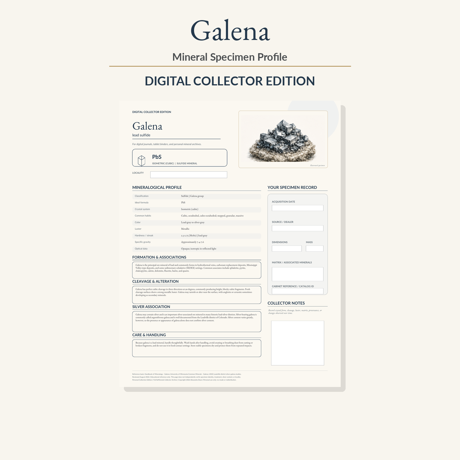 Galena Mineral Specimen Profile