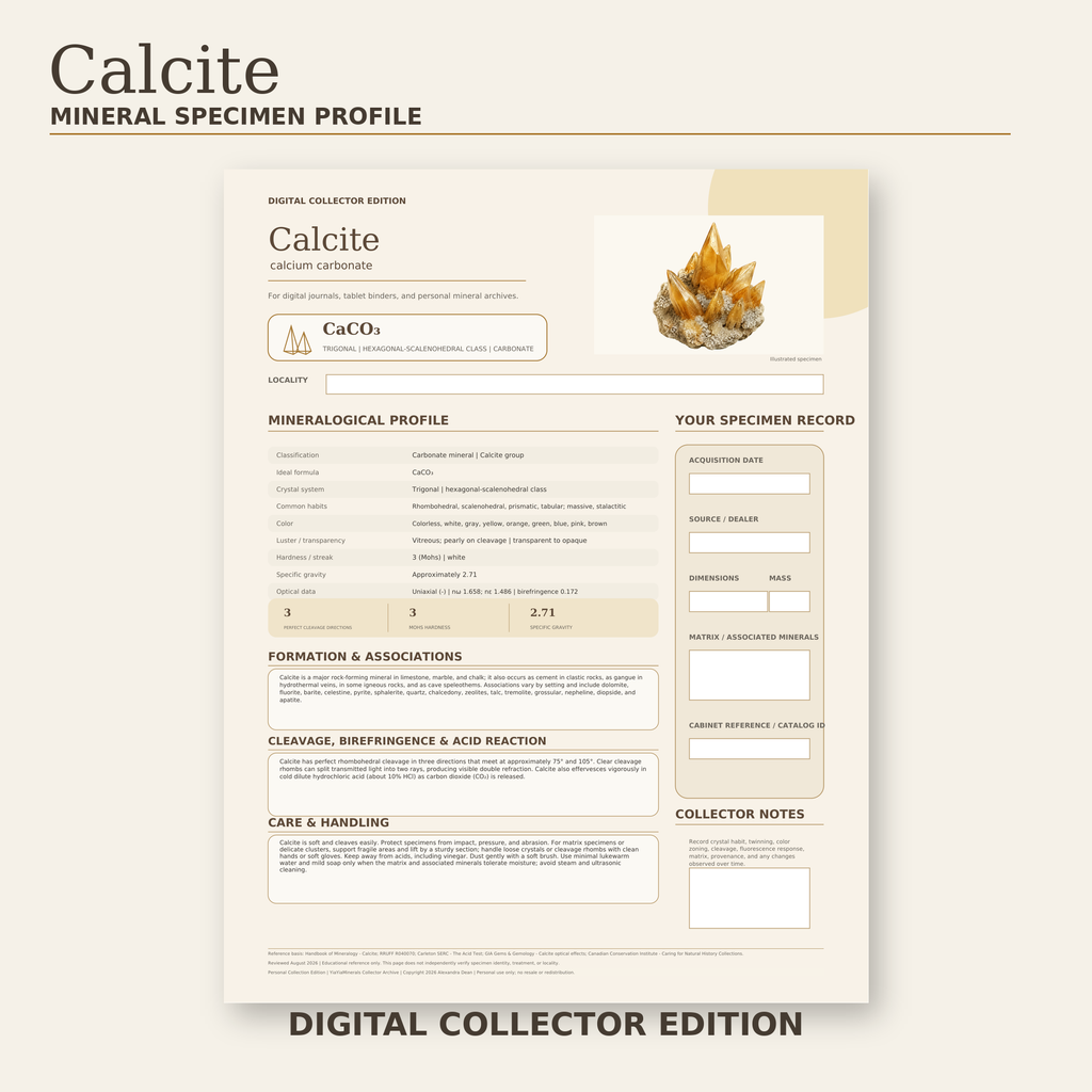 Calcite Mineral Specimen Profile