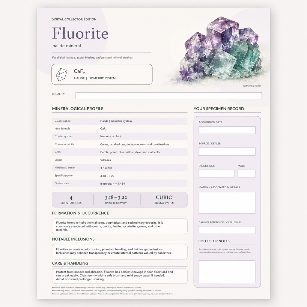 Fluorite Mineral Specimen Profile