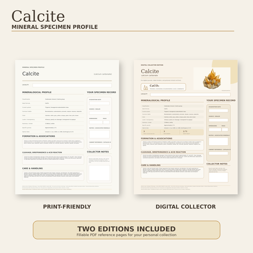 Calcite Mineral Specimen Profile